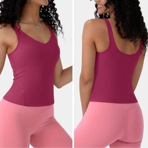 Halara Softlyzero™ Plush Padded V Neck Plain Tank Top